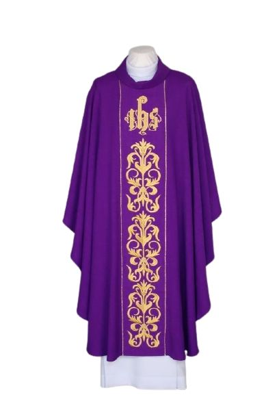 Ornat fioletowy haftowany - IHS (26) - Ornaty fioletowe - Nowość
