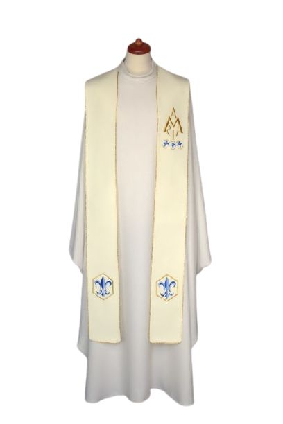 Stuła haftowana Maryjna - napis Maria (16) - EUCHARYSTYCZNE - Nowość