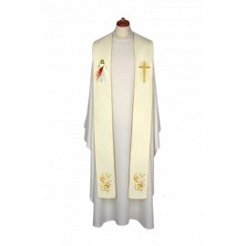 Stuła haftowana Maryjna - Jezus Miłosierny (17) - Z POSTACIAMI