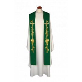 Stuła haftowana - kolory liturgiczne, bogaty haft (12) - EUCHARYSTYCZNE - zdjęcie 2 - Stuła haftowana - kolory liturgiczne, bogaty haft (12)