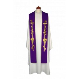 Stuła haftowana - kolory liturgiczne, bogaty haft (12) - EUCHARYSTYCZNE - zdjęcie 3 - Stuła haftowana - kolory liturgiczne, bogaty haft (12)