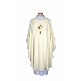 Ornat haftowany ecru - Krzyż (78) - ORNATY WIELKANOCNE