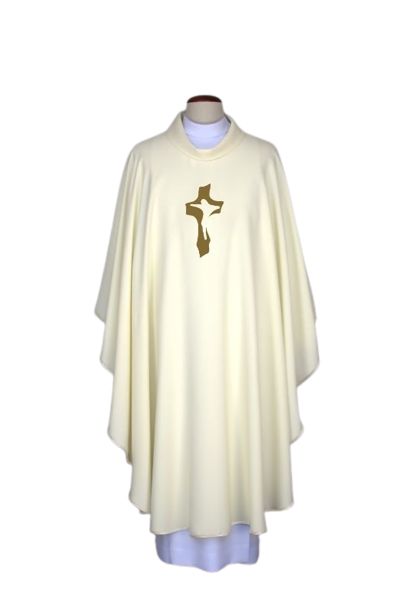 Ornat haftowany ecru - Krzyż (78) - ORNATY WIELKANOCNE - Nowość