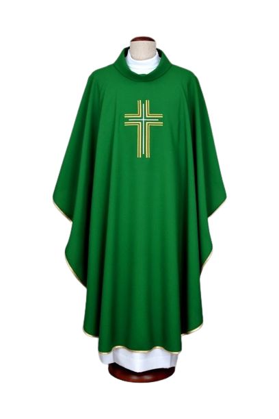 Ornat haftowany zielony - krzyż (15) - Ornaty zielone - Nowość