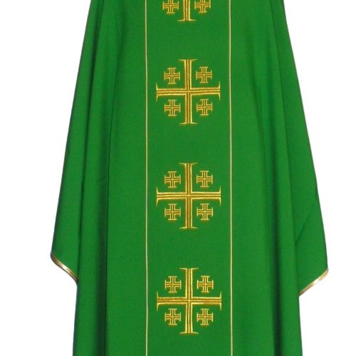 Ornat Krzyże Jerozolimskie z komputerowo haftowanym pasem (9) - Ornaty haftowane - zdjęcie 5 - Ornat Krzyże Jerozolimskie z komputerowo haftowanym pasem (9)