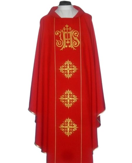 Ornat IHS z komputerowo haftowanym pasem (11) - Ornaty haftowane - zdjęcie 2 - Ornat IHS z komputerowo haftowanym pasem (11)