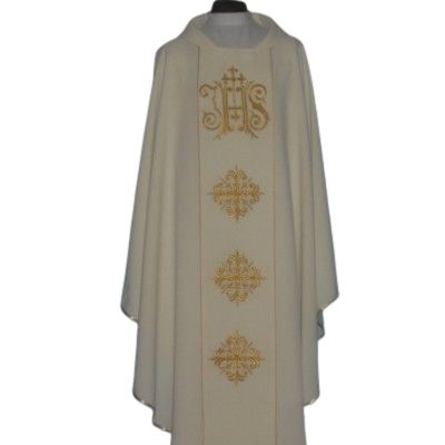 Ornat IHS z komputerowo haftowanym pasem (11) - Ornaty haftowane - zdjęcie 3 - Ornat IHS z komputerowo haftowanym pasem (11)