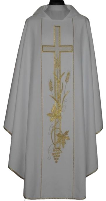 Ornat z komputerowo haftowanym pasem, kolory liturgiczne (14) - Ornaty haftowane - zdjęcie 3 - Ornat z komputerowo haftowanym pasem (14)