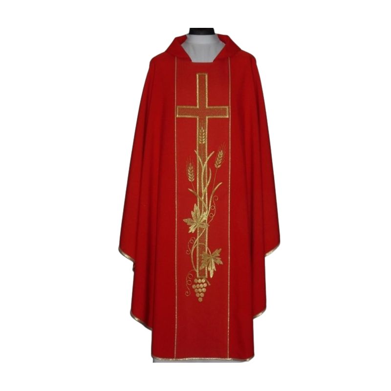 Ornat z komputerowo haftowanym pasem, kolory liturgiczne (14) - Ornaty haftowane - Ornat z komputerowo haftowanym pasem (14)
