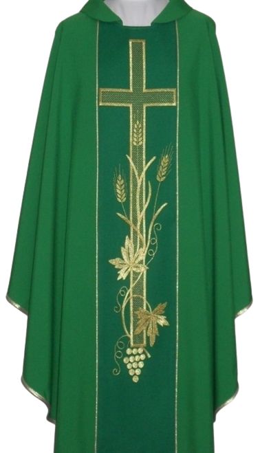 Ornat z komputerowo haftowanym pasem, kolory liturgiczne (14) - Ornaty haftowane - zdjęcie 4 - Ornat z komputerowo haftowanym pasem (14)