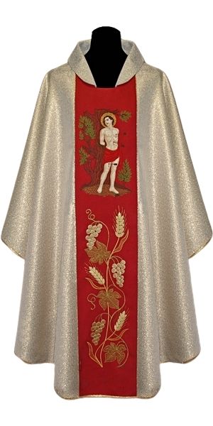 Ornat haftowany św. Sebastian - Ornaty z wizerunkiem świętych - Nowość