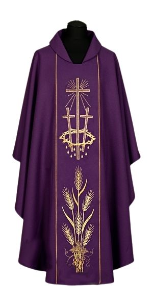 Ornat Wielkopostny haftowany -  krzyże - Ornaty fioletowe - Nowość