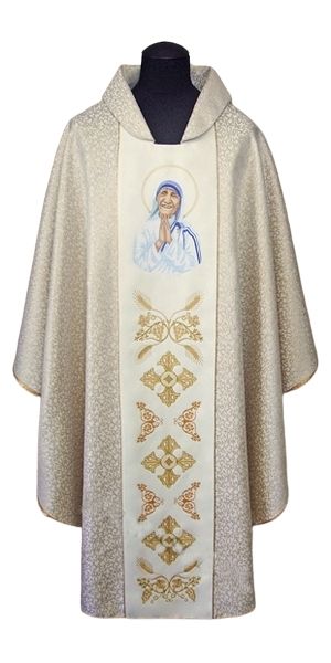 Ornat haftowany św. Teresa z Kalkuty - Ornaty z wizerunkiem świętych - Nowość