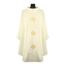 Ornat z lnu - kolory liturgiczne krzyż - Ornaty lniane - zdjęcie 3 - Ornat z lnu - kolory liturgiczne