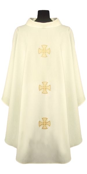 Ornat z lnu - kolory liturgiczne krzyż - Ornaty lniane - zdjęcie 3 - Ornat z lnu - kolory liturgiczne