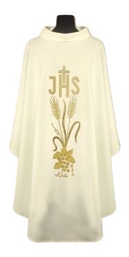 Ornat z lnu - kolory liturgiczne IHS - Ornaty lniane - zdjęcie 2 - Ornat z lnu - kolory liturgiczne IHS