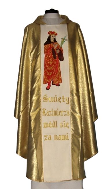 Ornat z wizerunkiem św. Kazimierza - Ornaty z wizerunkiem świętych - zdjęcie 2 - Ornat z wizerunkiem św. Kazimierza