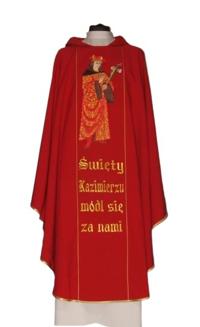 Ornat z wizerunkiem św. Kazimierza - Ornaty z wizerunkiem świętych - zdjęcie 3 - Ornat z wizerunkiem św. Kazimierza
