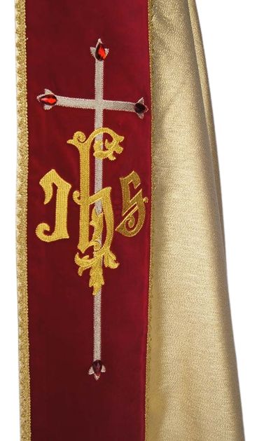 Kapa haftowana IHS (11b) - KAPY LITURGICZNE - zdjęcie 5 - Kapa haftowana IHS (11b)