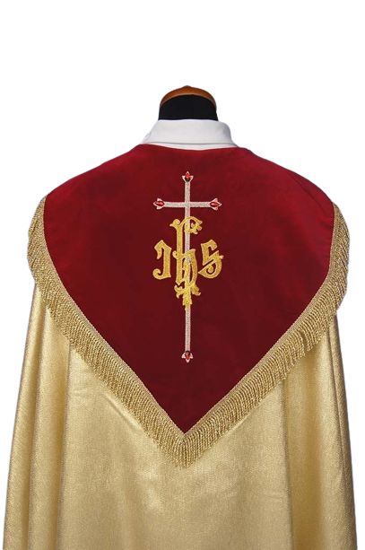 Kapa haftowana IHS (11b) - KAPY LITURGICZNE - zdjęcie 4 - Kapa haftowana IHS (11b)