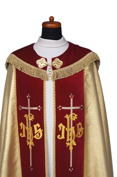 Kapa haftowana IHS (11b) - KAPY LITURGICZNE - zdjęcie 2 - Kapa haftowana IHS (11b)