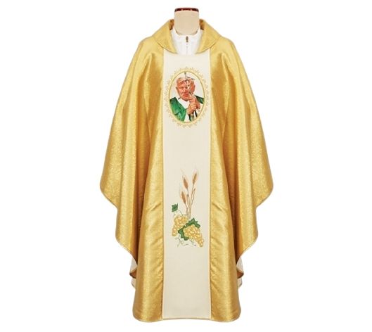 Ornat z wizerunkiem Jan Paweł II - Ornaty z wizerunkiem świętych - zdjęcie 2 - Ornat z wizerunkiem Jan Paweł II