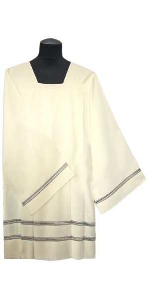 Komża kapłańska lniana - srebrna wstawka - KOMŻE I ALBY  KAPŁAŃSKIE - Nowość