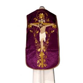 Ornat rzymski adamaszek - Jezus ukrzyżowany (15) - Ornaty rzymskie