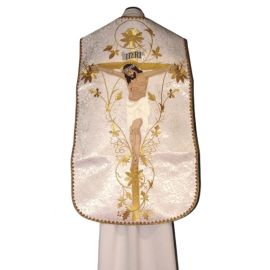 Ornat rzymski adamaszek - Jezus ukrzyżowany (17) - Ornaty rzymskie
