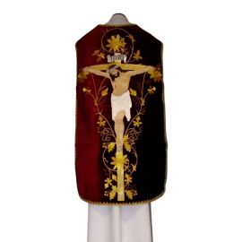 Ornat rzymski aksamit - Jezus ukrzyżowany (18) - Ornaty rzymskie