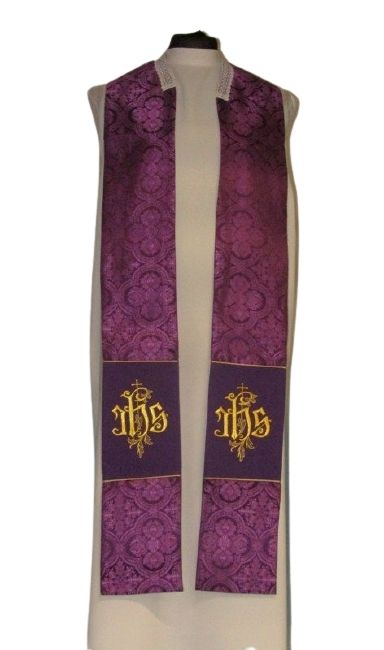 Kapa haftowana - IHS (kolory liturgiczne) - rozeta - KAPY LITURGICZNE - zdjęcie 3 - Kapa haftowana - IHS (kolory liturgiczne) - rozeta