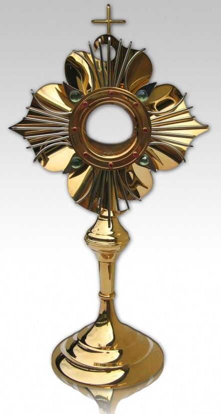 Monstrancja pozłacana, elementy srebrzone - 45 cm (S7) - MONSTRANCJE - Nowość