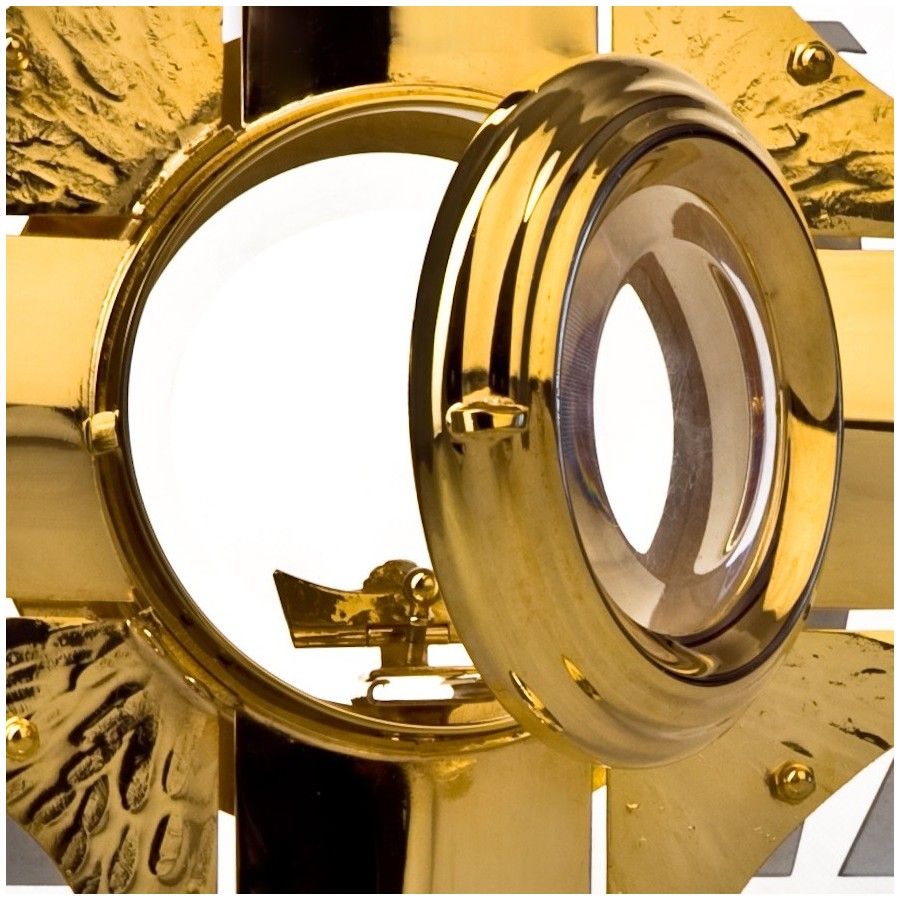 Monstrancja Alfa i Omega, pozłacana, elementy srebrzone - (S9) - MONSTRANCJE - zdjęcie 5 - Monstrancja Alfa i Omega, pozłacana, elementy srebrzone - (S9)