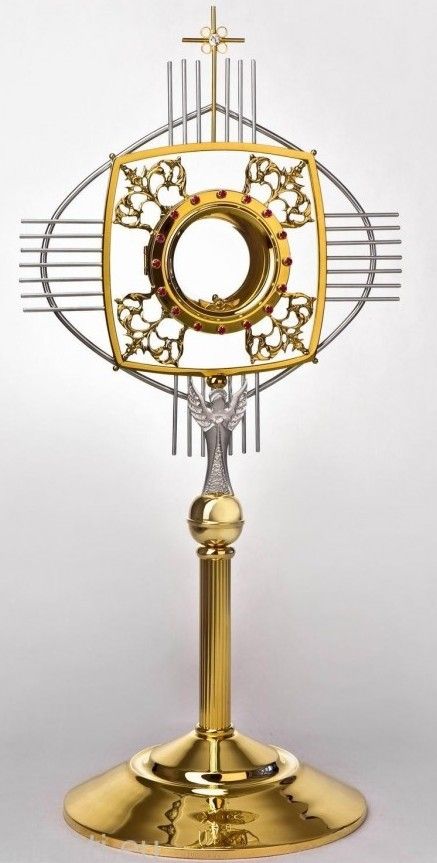Monstrancja pozłacana, elementy srebrzone - (S12) - MONSTRANCJE - Nowość