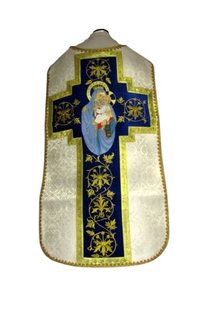 Ornat rzymski haftowany Matka Boża Szkaplerzna - Ornaty Maryjne - Nowość