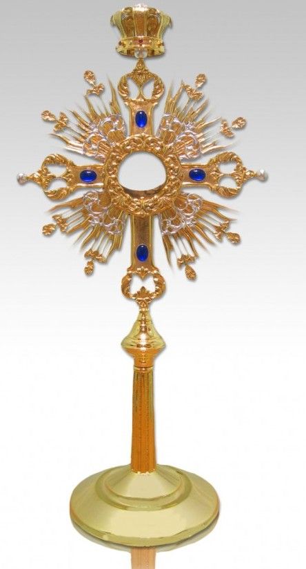Monstrancja pozłacana, elementy srebrzone - 80 cm (S15) - MONSTRANCJE - Nowość