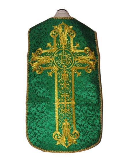 Ornat rzymski zielony aksamit (47) - Ornaty rzymskie - Nowość