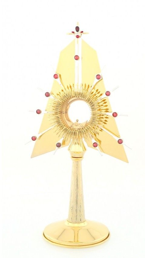 Monstrancja pozłacana, elementy srebrzone - 55 cm (S17) - MONSTRANCJE - zdjęcie 2 - Monstrancja pozłacana, elementy srebrzone - 55 cm (S17)