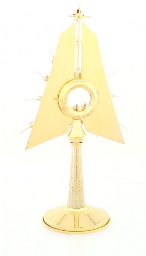 Monstrancja pozłacana, elementy srebrzone - 55 cm (S17) - MONSTRANCJE - zdjęcie 3 - Monstrancja pozłacana, elementy srebrzone - 55 cm (S17)