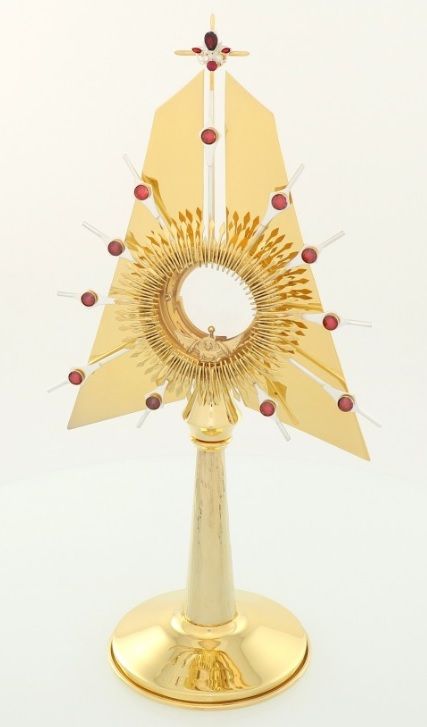 Monstrancja pozłacana, elementy srebrzone - 55 cm (S17) - MONSTRANCJE - Nowość