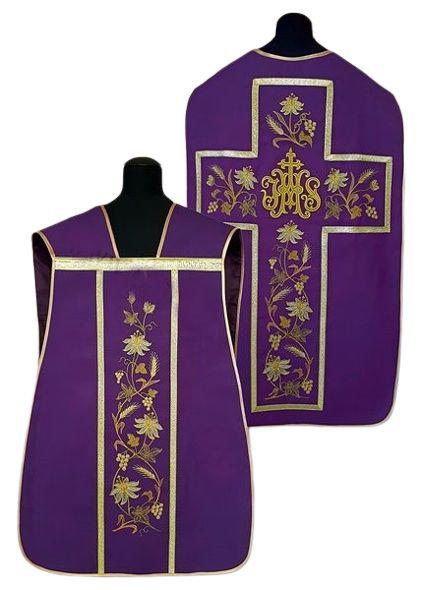 Ornat rzymski IHS kolory liturgiczne (45) - Ornaty rzymskie - zdjęcie 2 - Ornat rzymski IHS kolory liturgiczne (45)