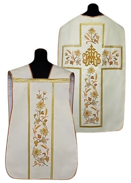 Ornat rzymski IHS kolory liturgiczne (45) - Ornaty rzymskie - zdjęcie 3 - Ornat rzymski IHS kolory liturgiczne (45)