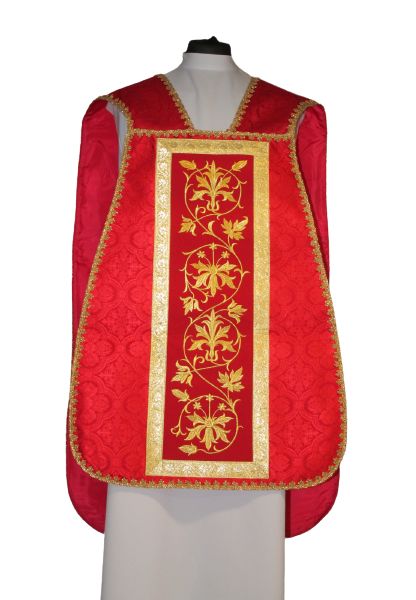 Ornat rzymski czerwony Serce Pana Jezusa (59) - Ornaty z Jezusem - zdjęcie 2 - Ornat rzymski czerwony Serce Pana Jezusa (59)