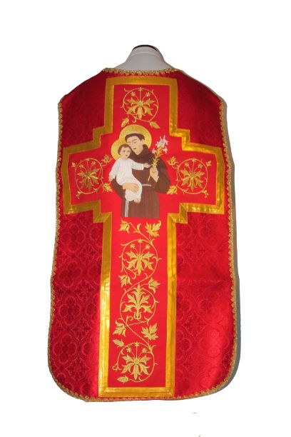 Ornat rzymski haftowany Święty Antoni - Ornaty z wizerunkiem świętych - Nowość