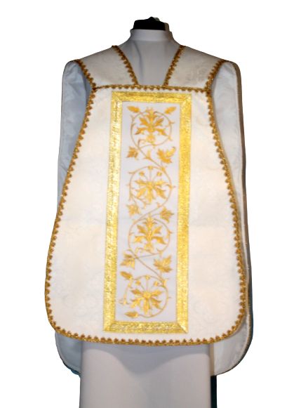 Ornat rzymski ecru, rozeta IHS (55) - Ornaty rzymskie - zdjęcie 2 - Ornat rzymski ecru, rozeta IHS (55)