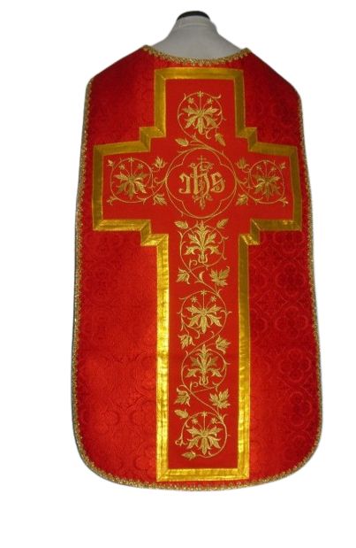 Ornat rzymski czerwony, rozeta IHS (54) - Ornaty rzymskie - Nowość