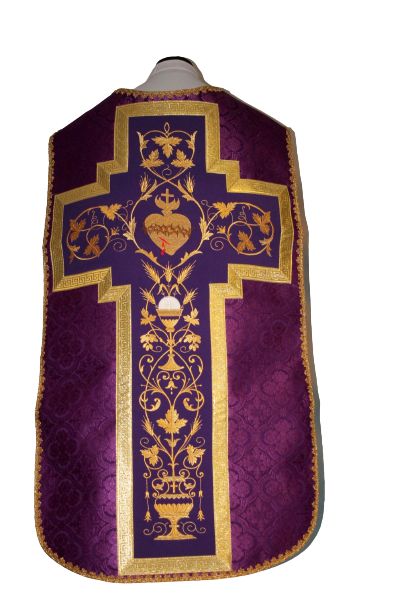 Ornat rzymski fioletowy Serce Pana Jezusa (52) - Ornaty rzymskie - Nowość