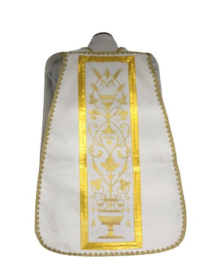 Ornat rzymski biały Serce Pana Jezusa (49) - Ornaty z Jezusem - zdjęcie 2 - Ornat rzymski biały Serce Pana Jezusa (49)