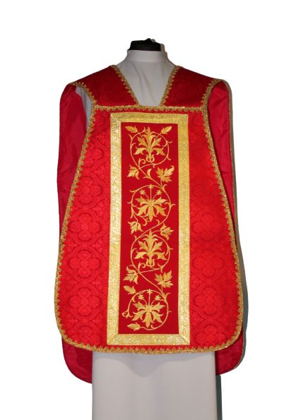 Ornat rzymski czerwony rozeta (49) - Ornaty rzymskie - zdjęcie 2 - Ornat rzymski czerwony rozeta (49)