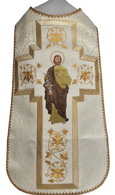 Ornat rzymski haftowany z wizerunkiem Świętego Józefa (7) - Ornaty z wizerunkiem świętych - Nowość